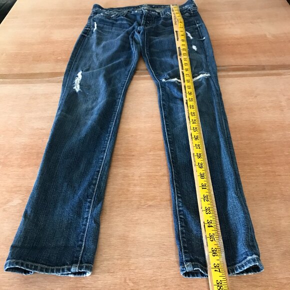 7 For All Mankind Josefina Skinny Jeans Women 25 Blue Low Rise Distressed 17226 - Picture 6 of 15